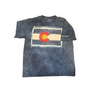 The Mountain ￼Colorado Flag XXL Blue Tie-Dye Tshirt Mountains States EUC!
